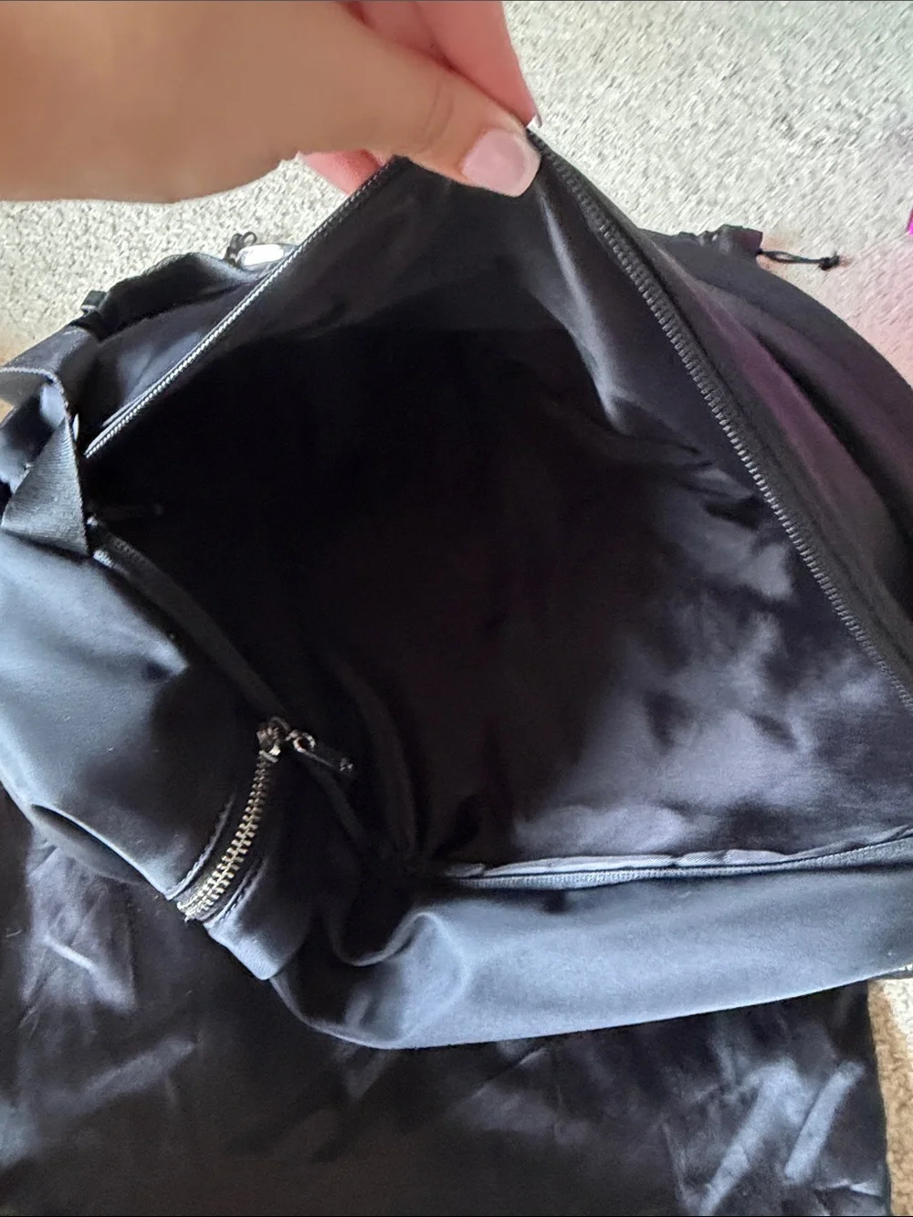 BuffBunny Black Nylon Backpack with Silver Hardware